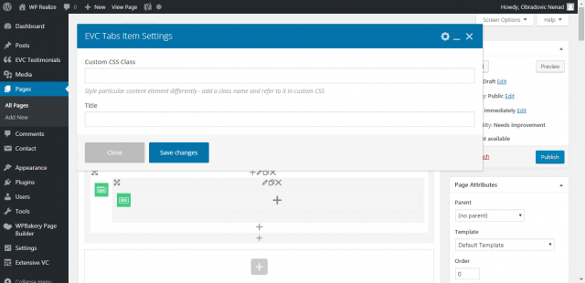 Tabs shortcode - WordPress addon for WPBakery Visual Composer plugin